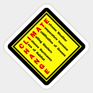 Climate Change Warning Sign Sticker